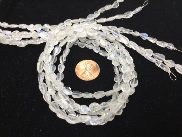 Moonstone Straight Drilled Pears Faceted