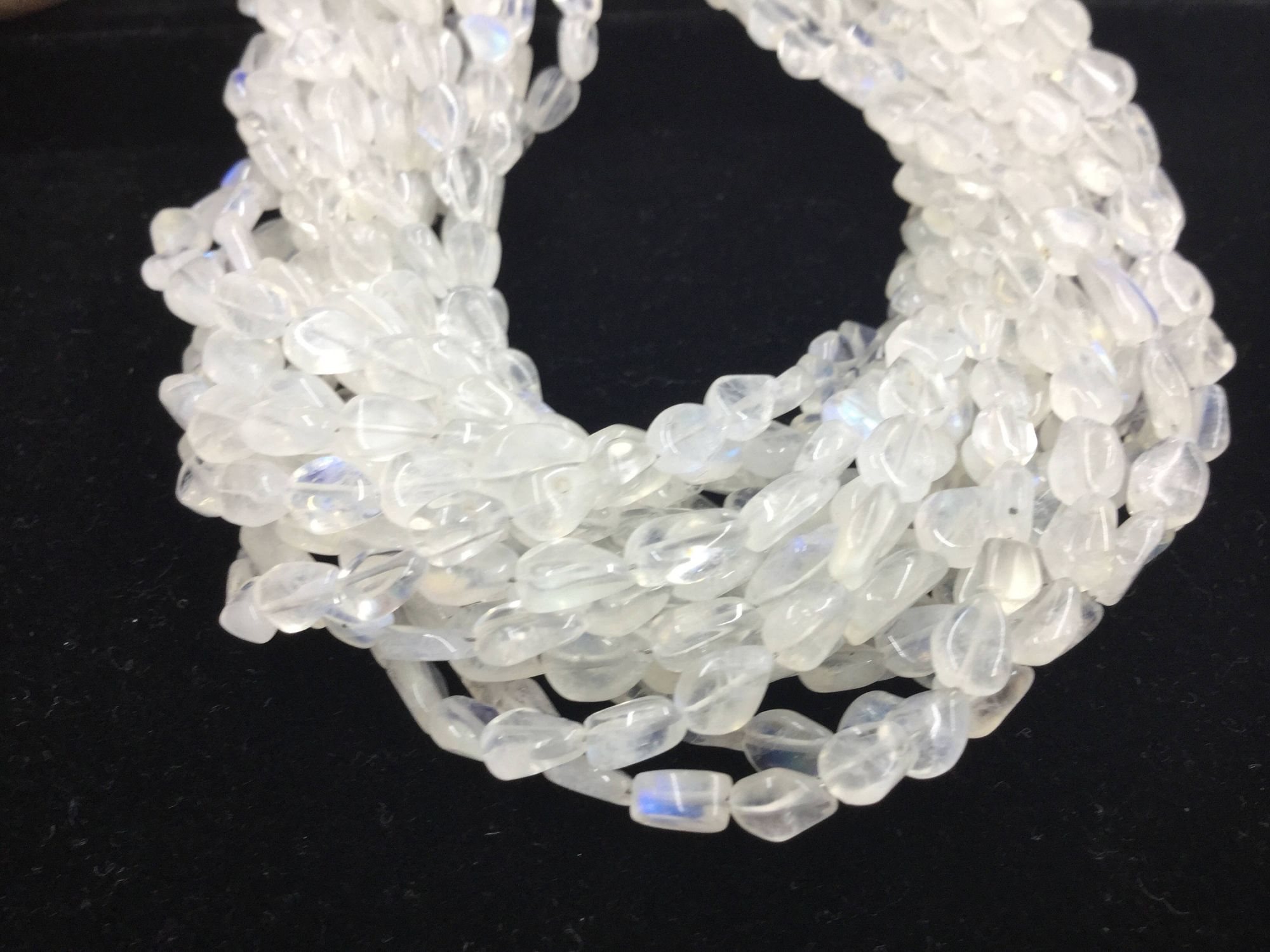 Moonstone Straight Drilled Pears Faceted