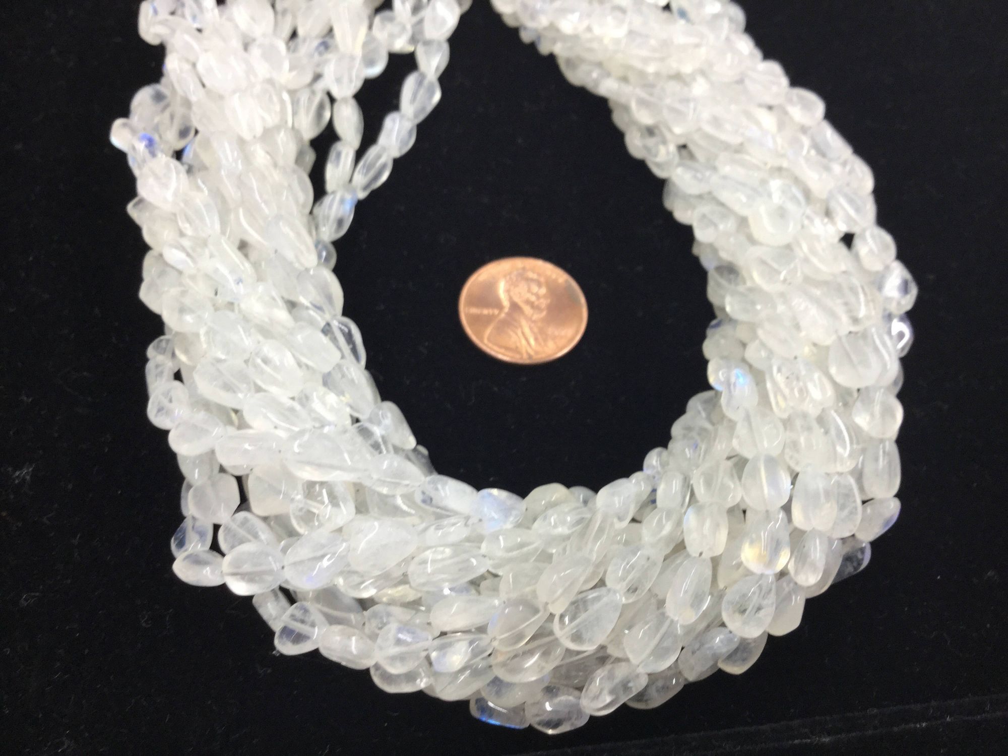 Moonstone Straight Drilled Pears Faceted