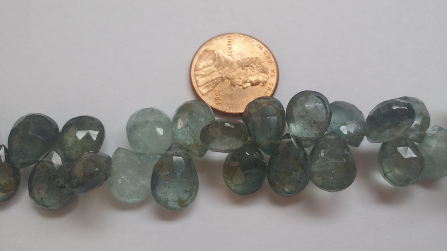 Moss Aquamarine Pears Faceted