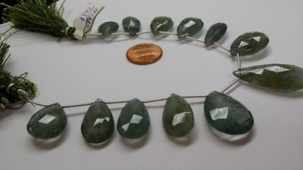 Moss Aquamarine Pears Faceted
