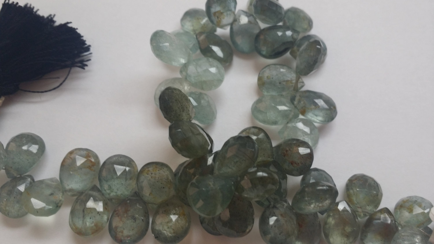 Moss Aquamarine Pears Faceted