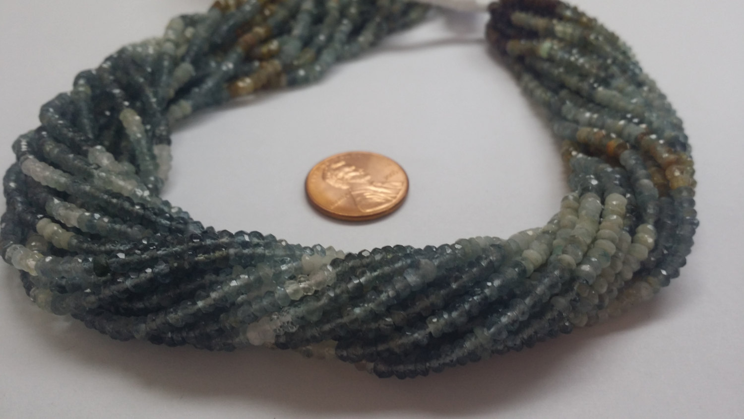 Moss Aquamarine Rondelle