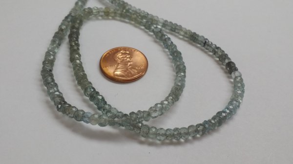 Moss Aquamarine Rondelles
