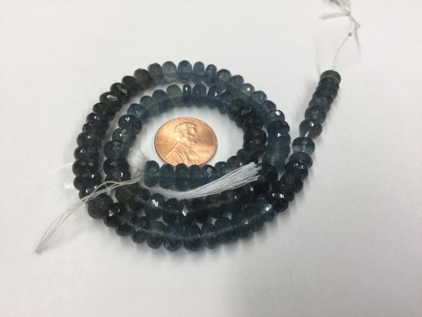 Moss Aquamarine Rondelles Faceted
