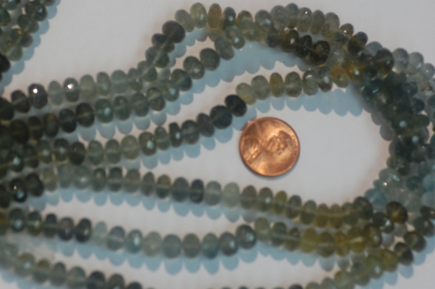Moss Aquamarine Rondelle Faceted