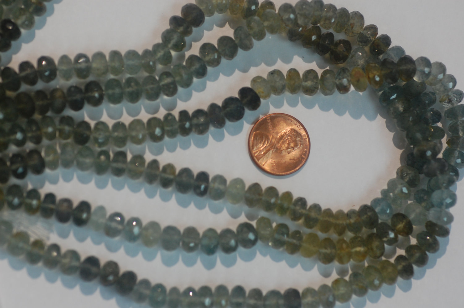 Moss Aquamarine Rondelle Faceted