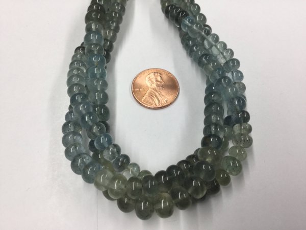 Moss Aquamarine Rondelles Smooth