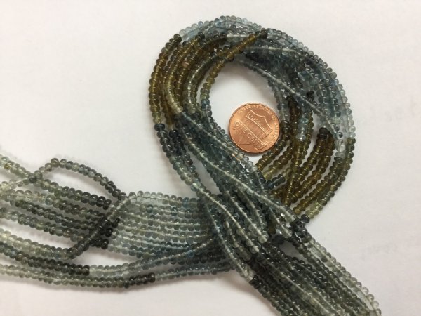 Moss Aquamarine Rondelles Smooth