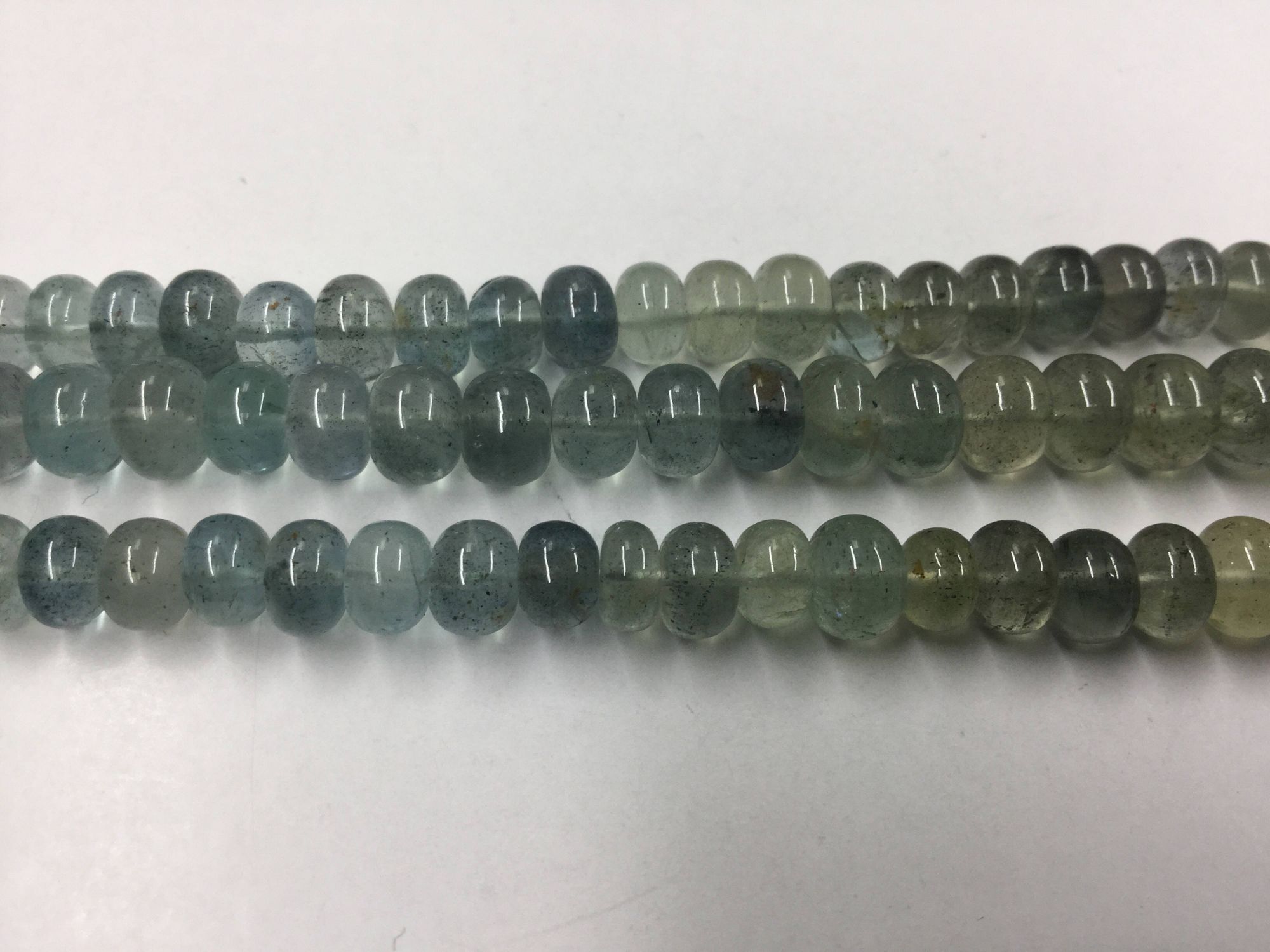 Moss Aquamarine Rondelles Smooth
