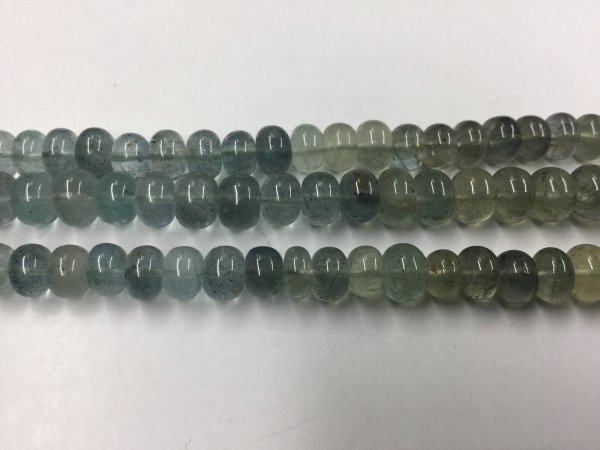 Moss Aquamarine Rondelles Smooth
