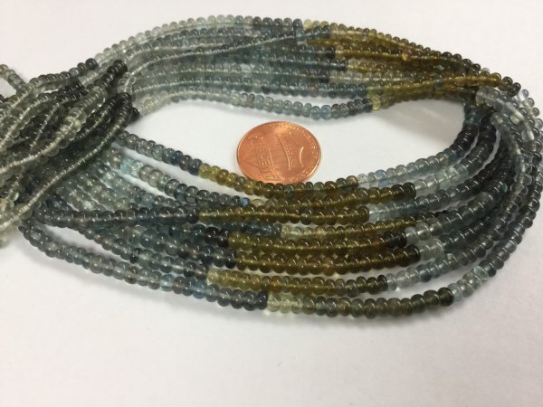 Moss Aquamarine Rondelles Smooth