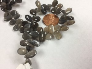Moss Light GreyBrown Moonstone Hearts Faceted