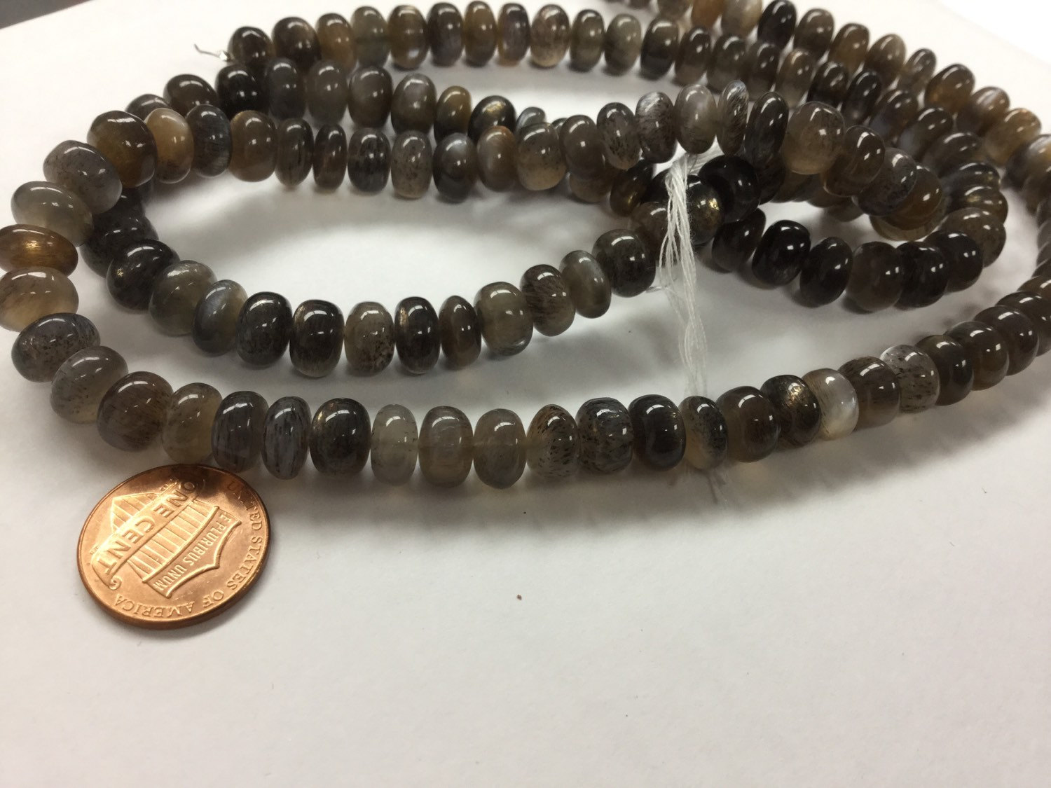 Goldshine Moonstone Rondelle Smooth