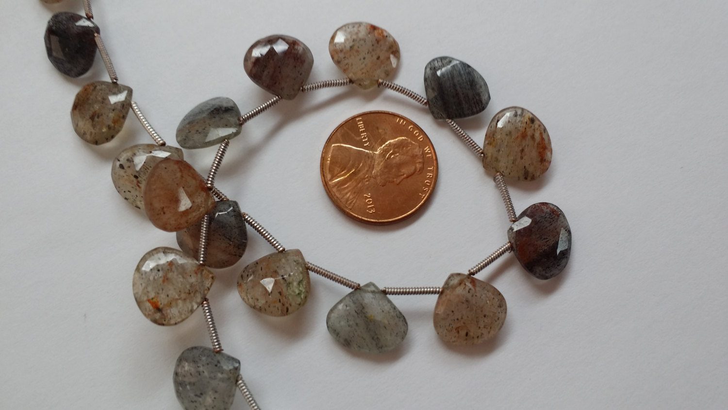 Moss Rutilated Hearts Faceted