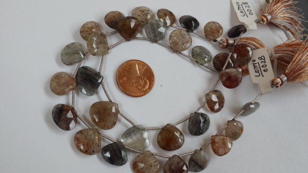 Moss Rutilated Hearts Faceted