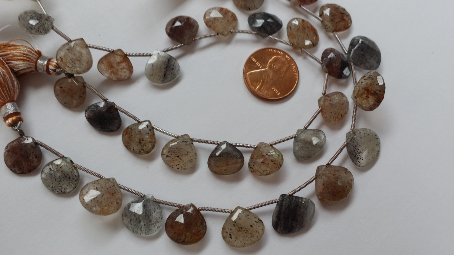 Moss Rutilated Hearts Faceted