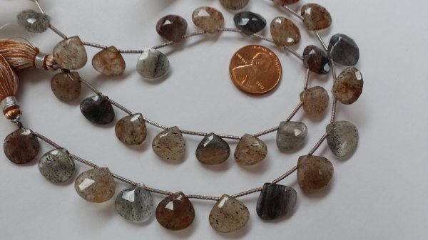 Moss Rutilated Hearts Faceted