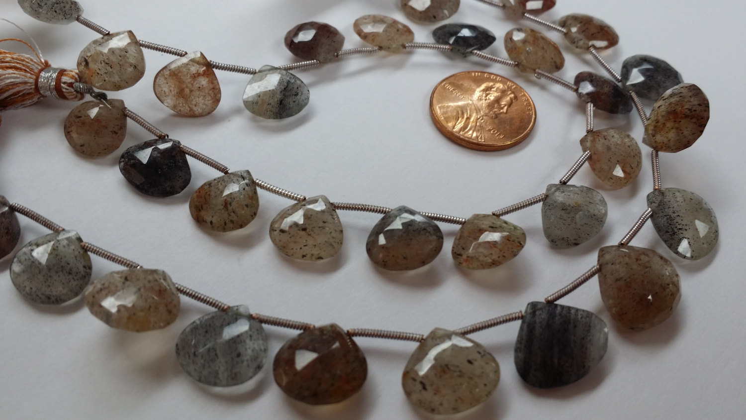 Moss Rutilated Hearts Faceted
