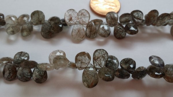 Moss Rutilated Pears Faceted