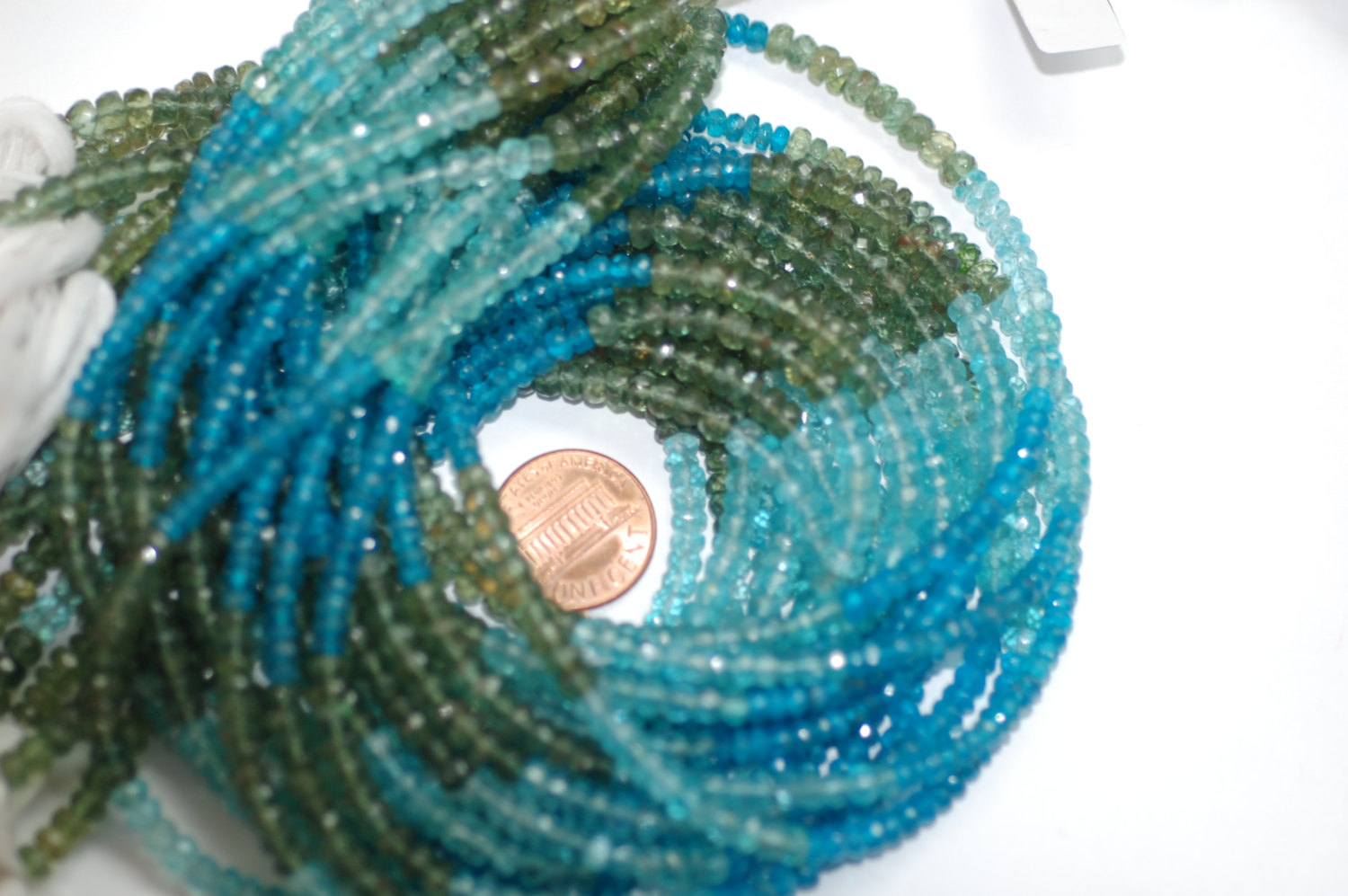 Multi Apatite Rondelle Faceted