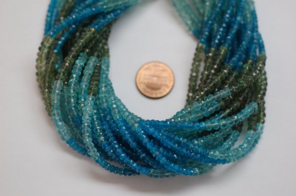Multi Apatite Rondelle Faceted