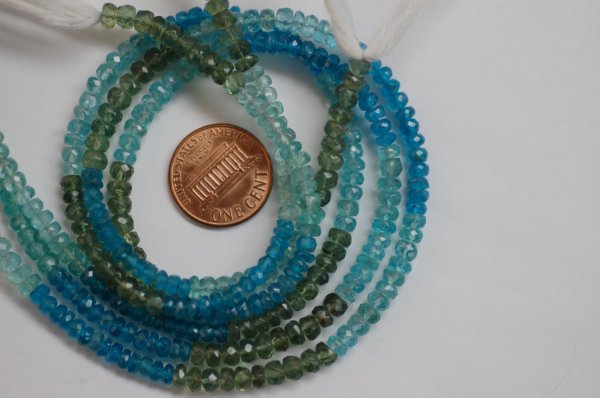 Multi Apatite Rondelle Faceted