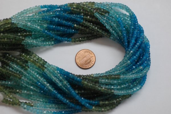 Multi Apatite Rondelle Faceted