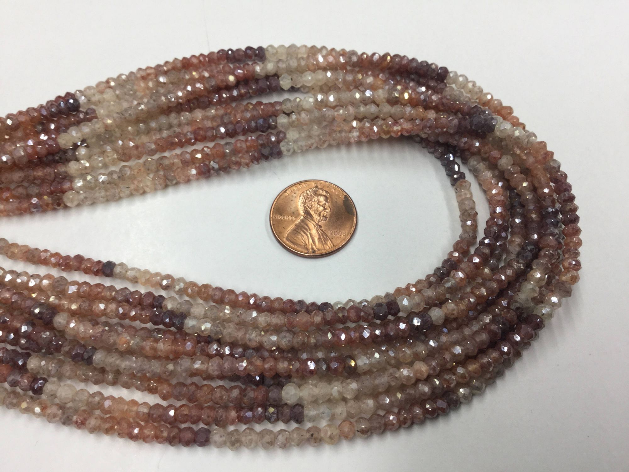 Multi Color Strawberry Quartz Rondelles Faceted