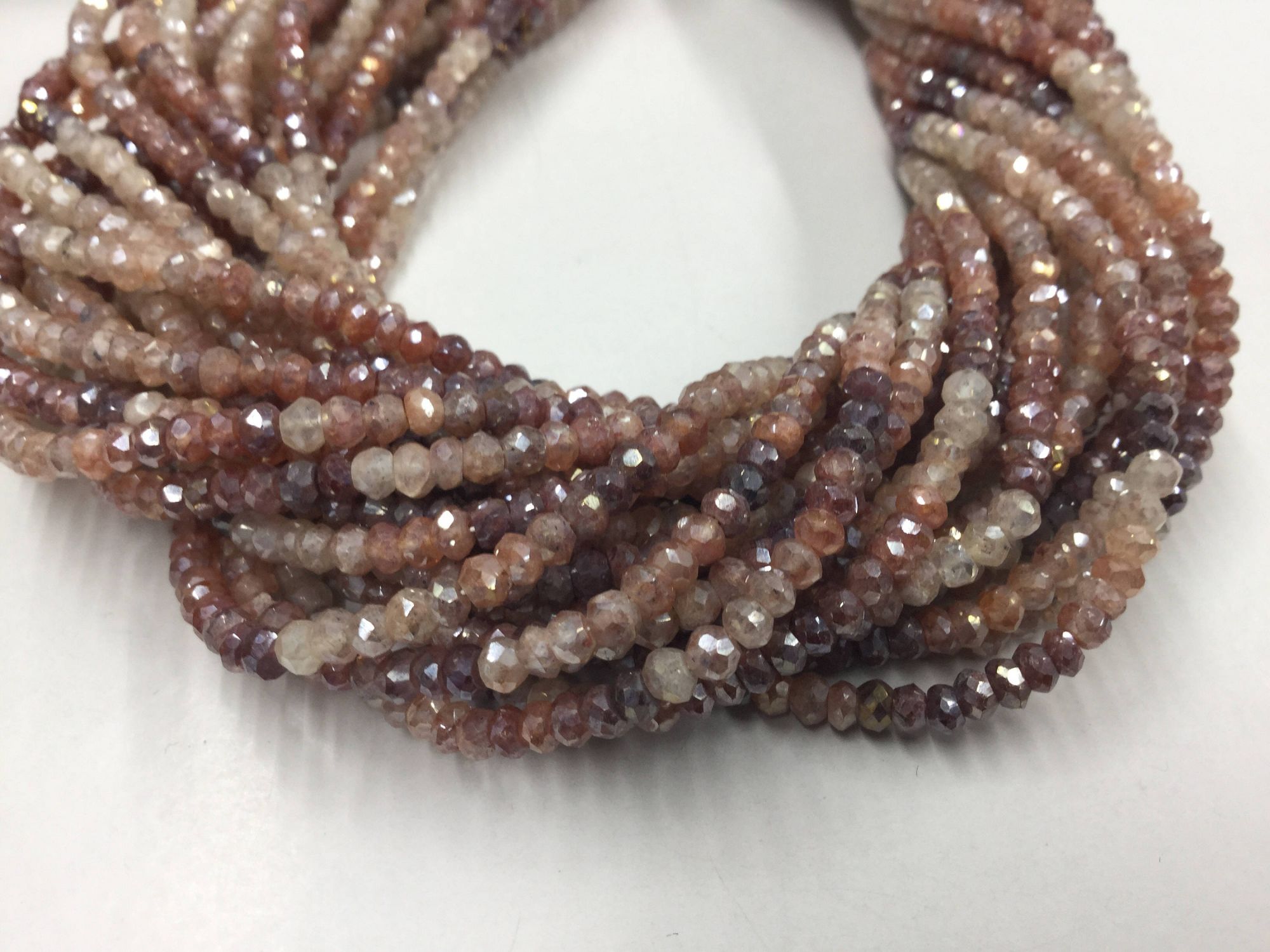 Multi Color Strawberry Quartz Rondelles Faceted