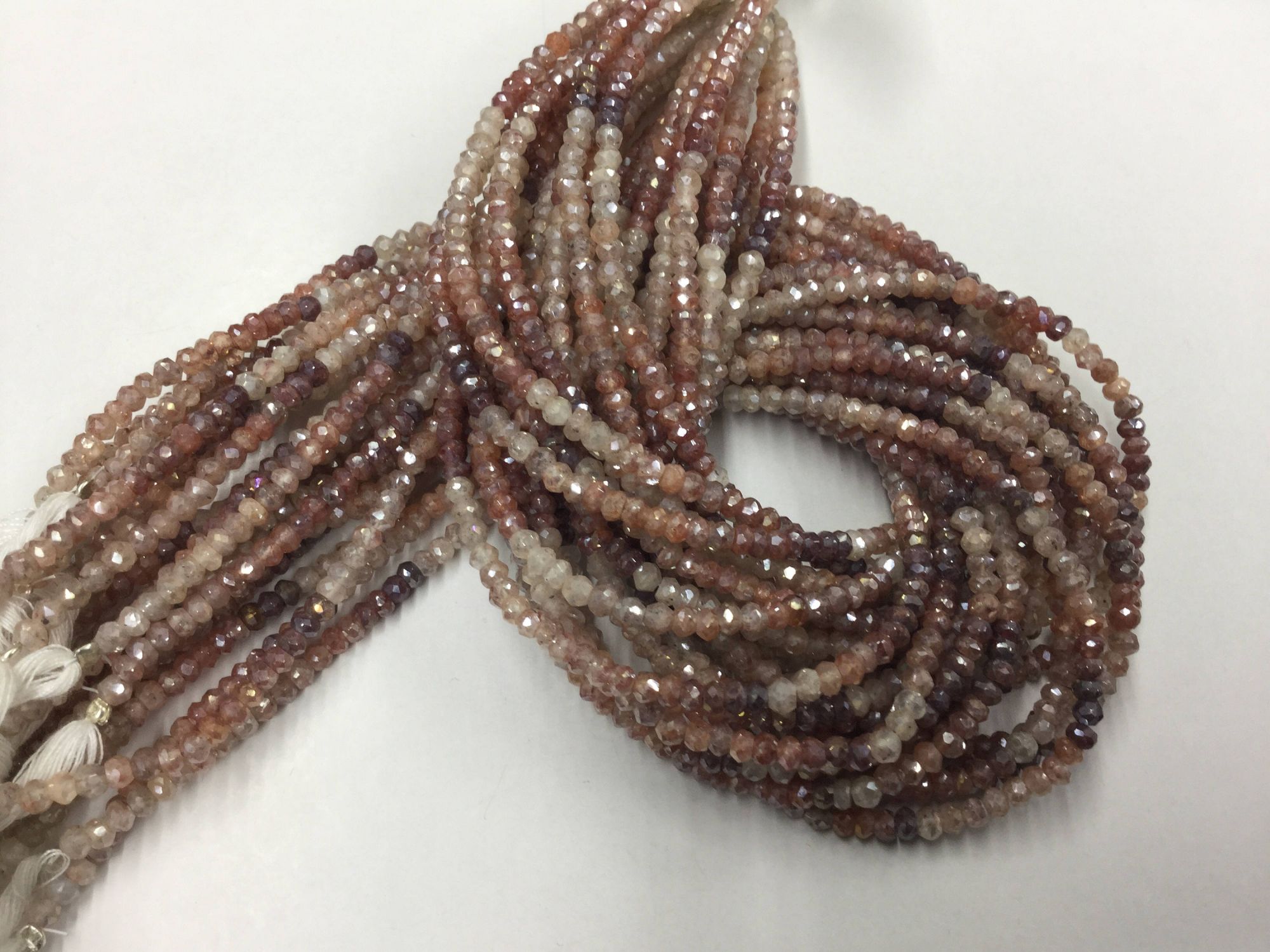 Multi Color Strawberry Quartz Rondelles Faceted