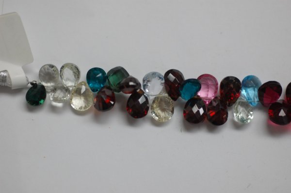 Multi Color Hydro Quartz Pears Concave Cut