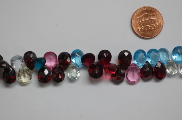 Multi Color Hydro Quartz Pears Concave Cut