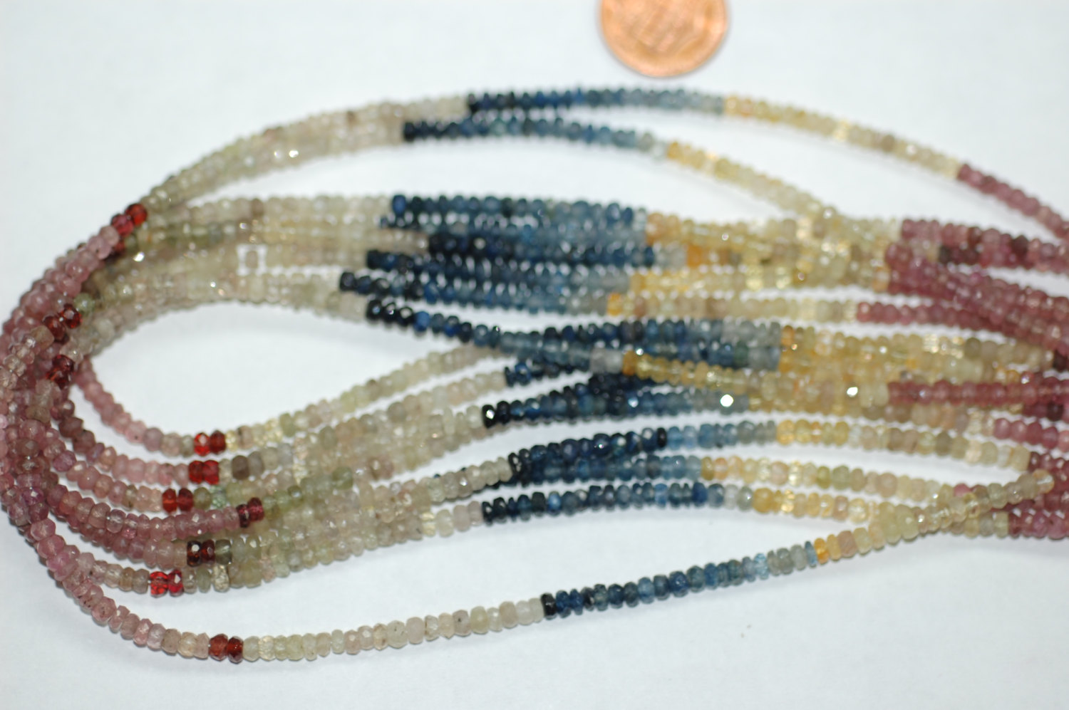 Multi Color Sapphire Rondelle Faceted