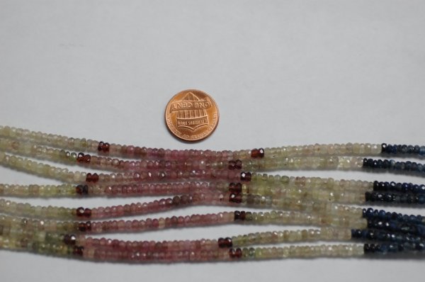 Multi Color Sapphire Rondelle Faceted