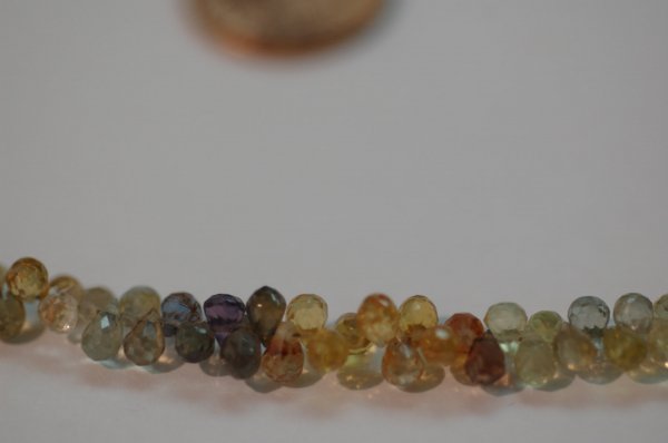 Multi Color Zircon Drops Faceted