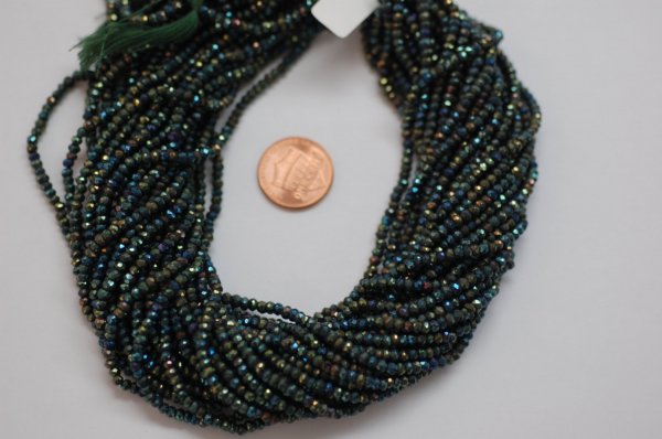 Multi Green Spinal Rondelle Faceted