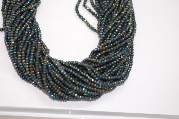 Multi Green Spinal Rondelle Faceted
