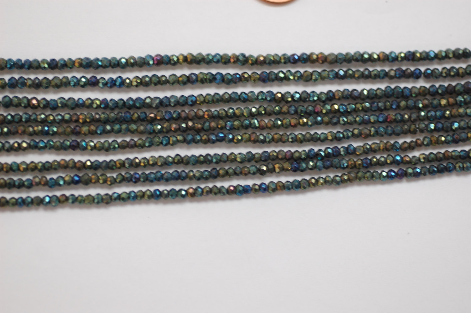 Multi Green Spinal Rondelle Faceted