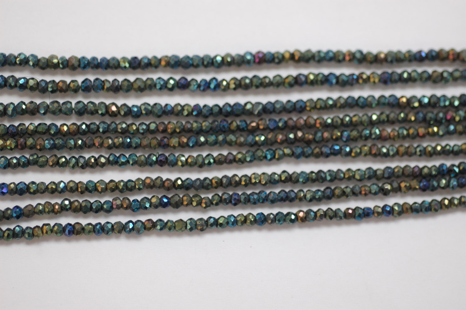 Multi Green Spinal Rondelle Faceted