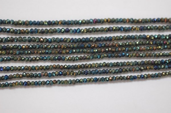 Multi Green Spinal Rondelle Faceted