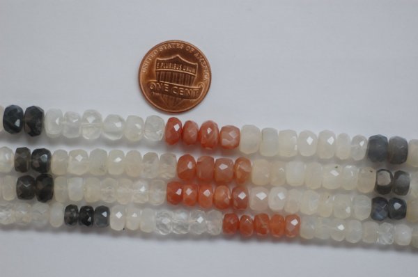 Multi Moonstone Rondelle Faceted