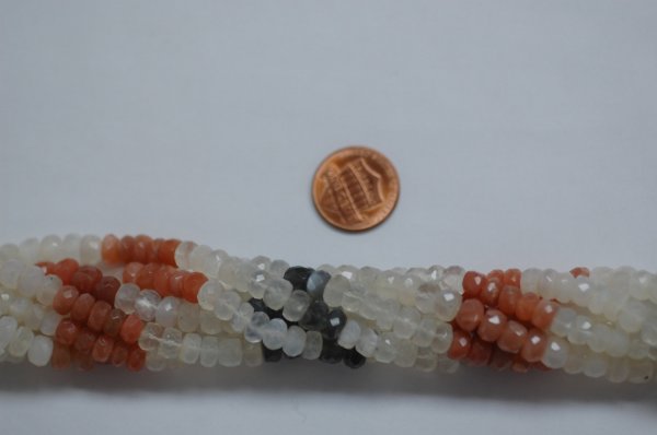 Multi Moonstone Rondelle Faceted