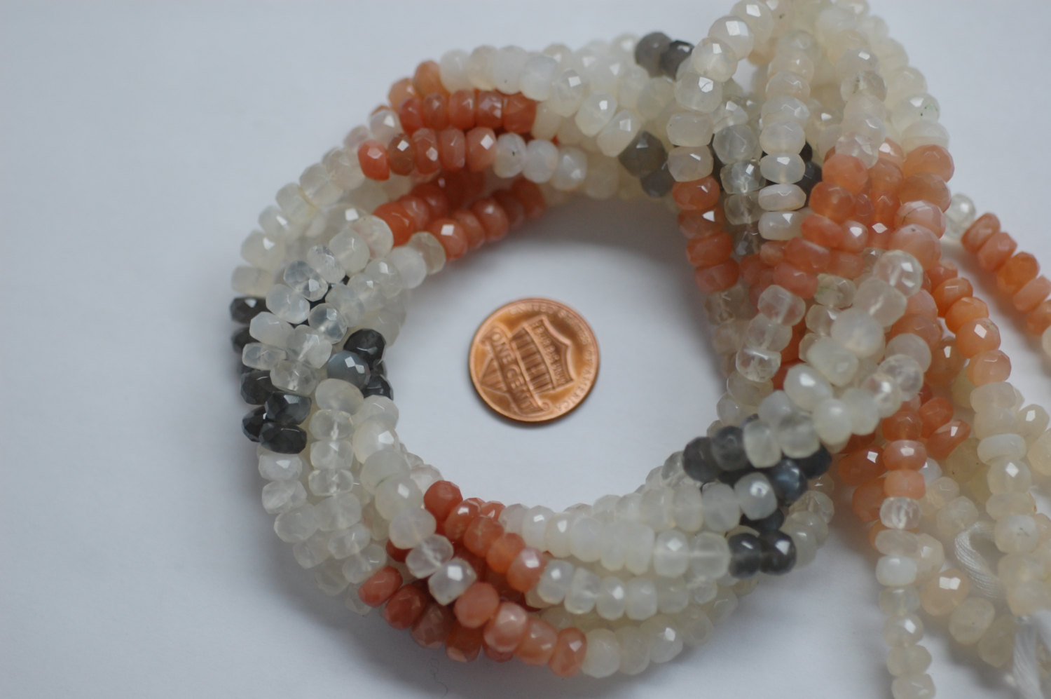 Multi Moonstone Rondelle Faceted