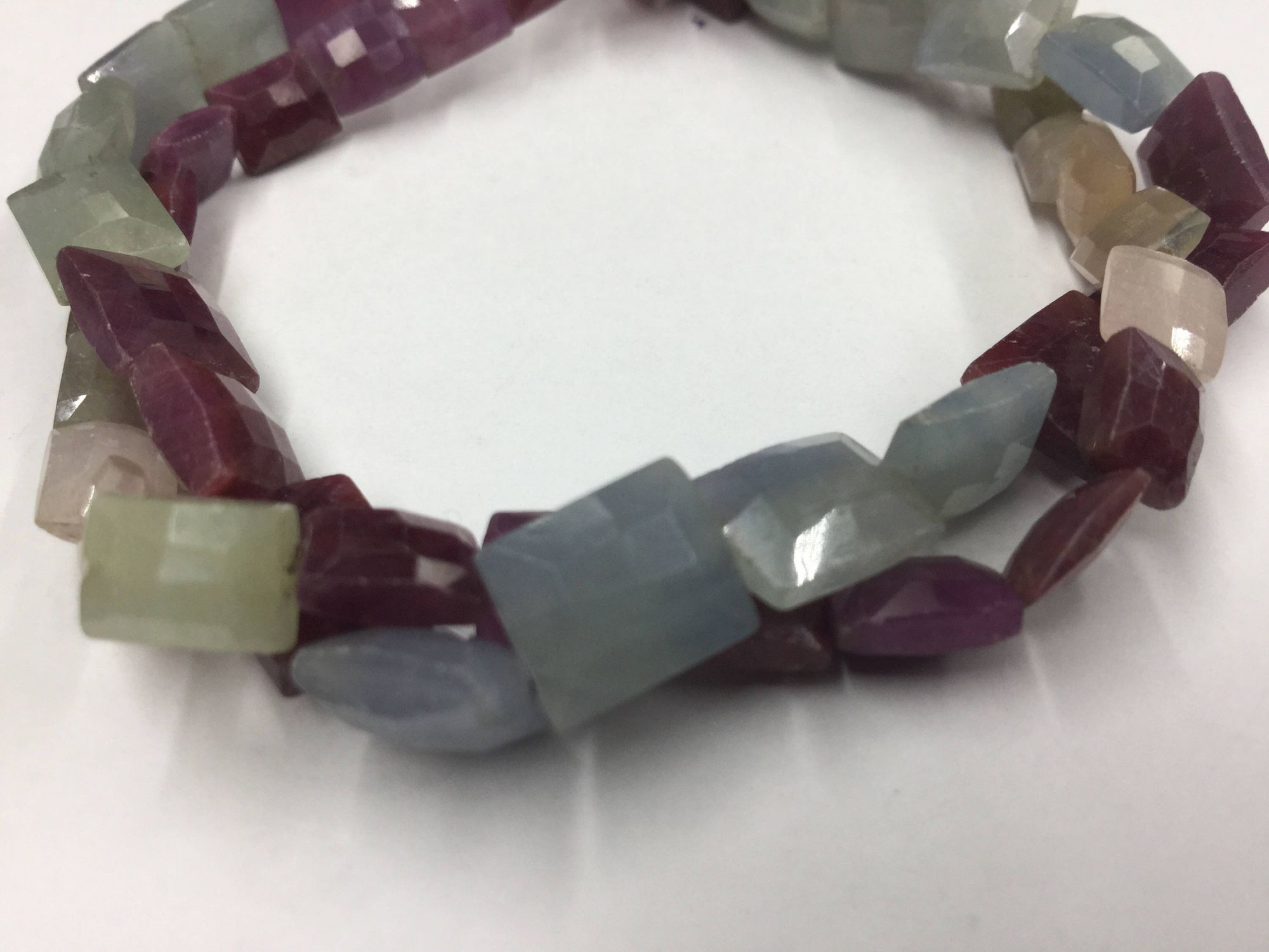 Multi Sapphire Chicklets Faceted