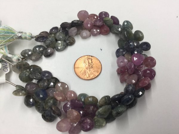Multi Sapphire Hearts Faceted