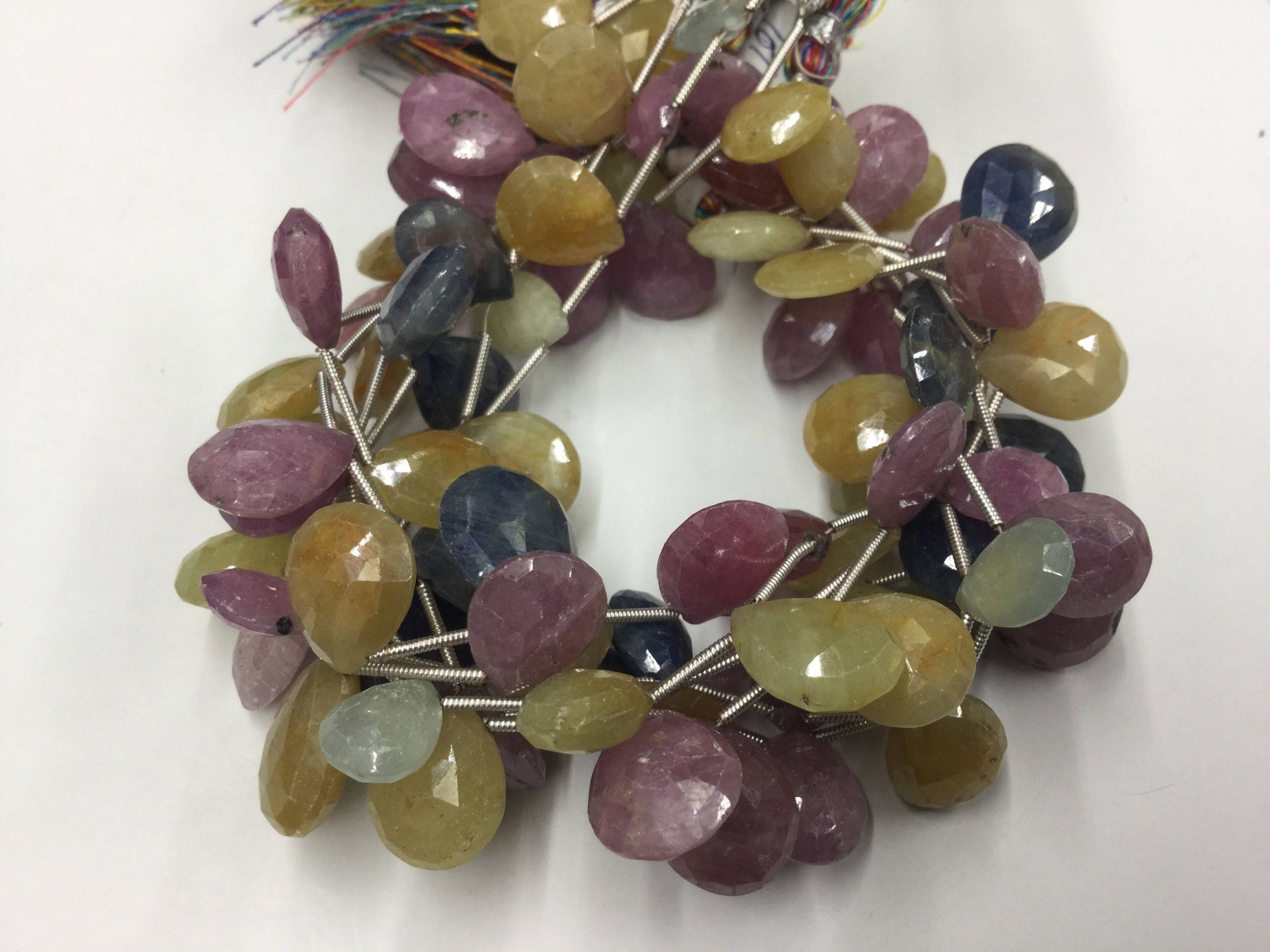 Multi Sapphire Pears Faceted
