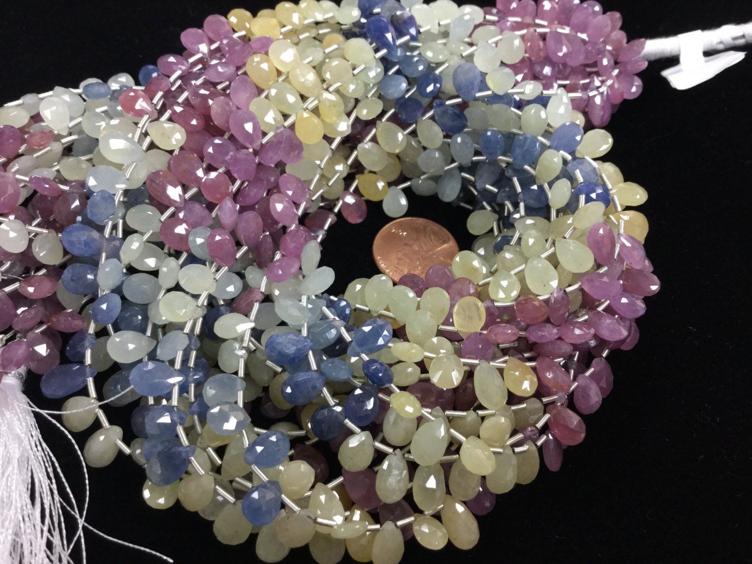 Multi Sapphire Pears Faceted