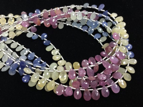 Multi Sapphire Pears Faceted