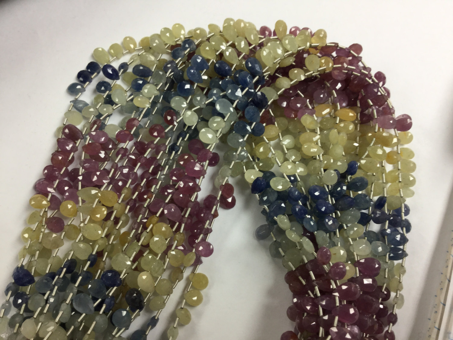 Multi Sapphire Pears Faceted